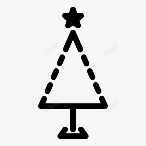 圣诞树松树星星图标svg_新图网 https://ixintu.com 冬天 圣诞树 星星 松树