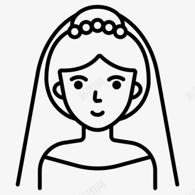 新娘婚姻婚礼图标图标