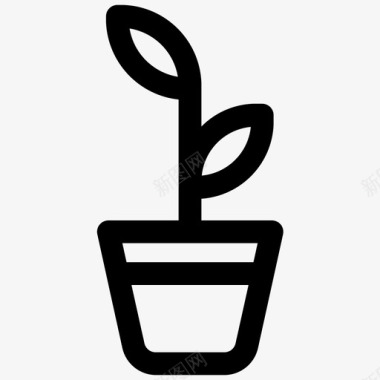 园艺植物盆栽图标图标