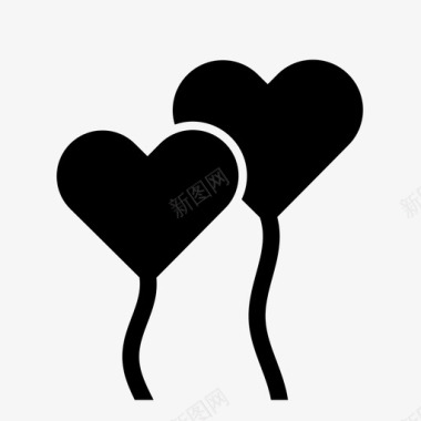 心气球情侣爱情图标图标