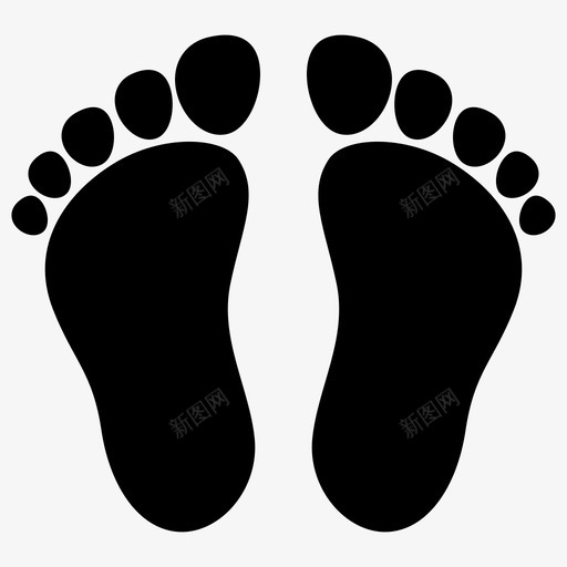 脚赤脚脚印图标svg_新图网 https://ixintu.com 脚 脚印 赤脚 走路 鞋子