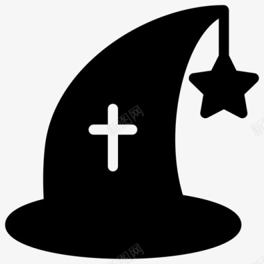 万圣节帽子巫师图标图标