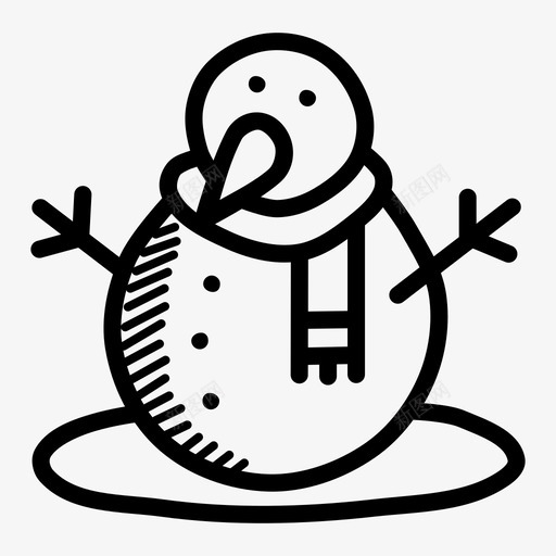 雪人胡萝卜庆祝图标svg_新图网 https://ixintu.com 冬天的涂鸦 圣诞节 庆祝 新年 胡萝卜 雪人
