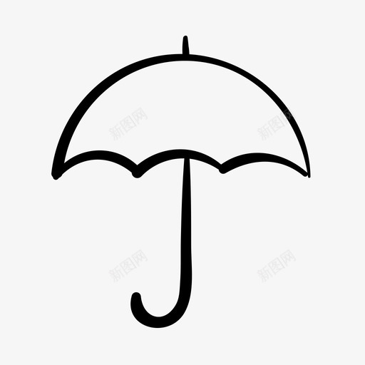 雨伞手绘雨图标svg_新图网 https://ixintu.com 冬季 天气 安全 手绘 雨 雨伞
