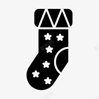 圣诞袜袜子填充物图标图标