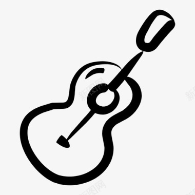 吉他音乐教育墨水图标图标