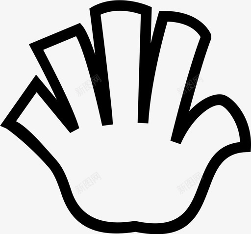 五指手势数字符号图标svg_新图网 https://ixintu.com 五指手势 数字 符号