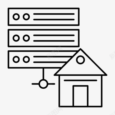 服务器数据库房子图标图标