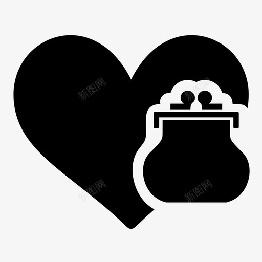 心硬币钱包爱图标svg_新图网 https://ixintu.com 心 情人节 收集爱4 爱 硬币钱包 钱
