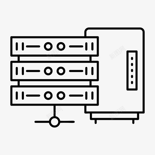 大型机数据中心服务器图标svg_新图网 https://ixintu.com web和seo行图标 大型机 存储 技术 数据中心 服务器