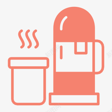 保温瓶咖啡热水图标图标