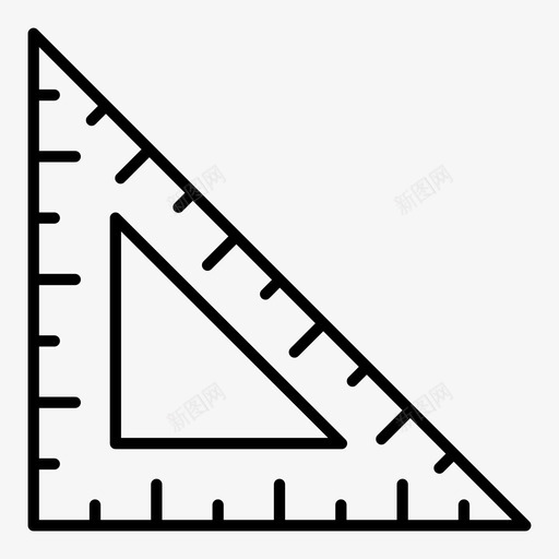 方格数学量具图标svg_新图网 https://ixintu.com 三角 教育用品 数学 文具 方格 量具