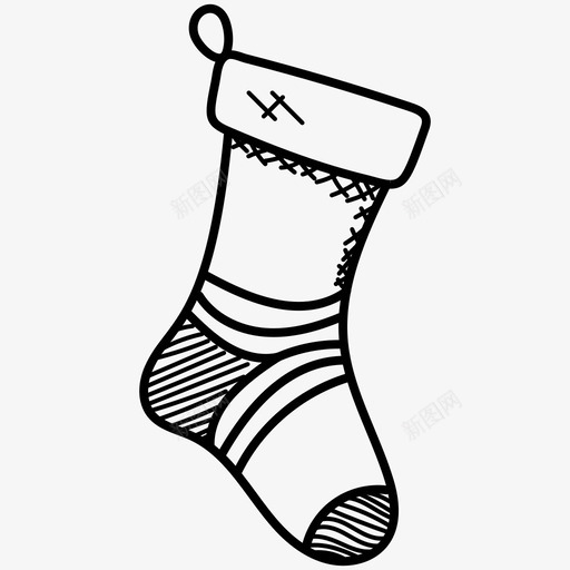 圣诞袜鞋类丝袜图标svg_新图网 https://ixintu.com 90个圣诞涂鸦图标 丝袜 圣诞袜 鞋类