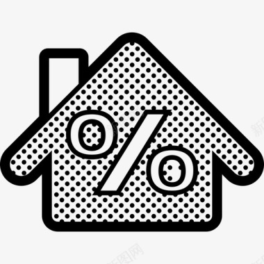 房屋折扣房屋百分比图标图标
