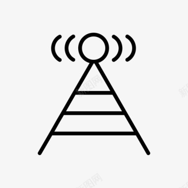 信号塔网络辐射图标图标