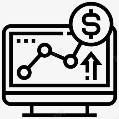 分析箭头硬币图标图标