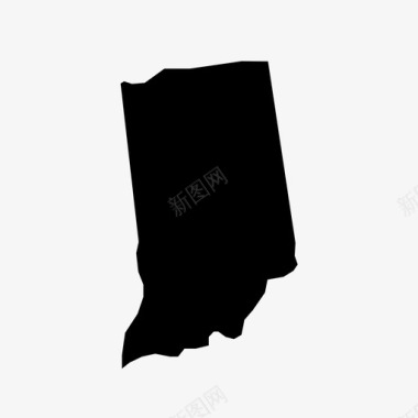 印第安纳州美国地理图标图标