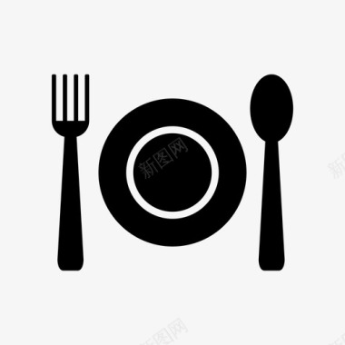 带盘子的餐具设备厨房图标图标