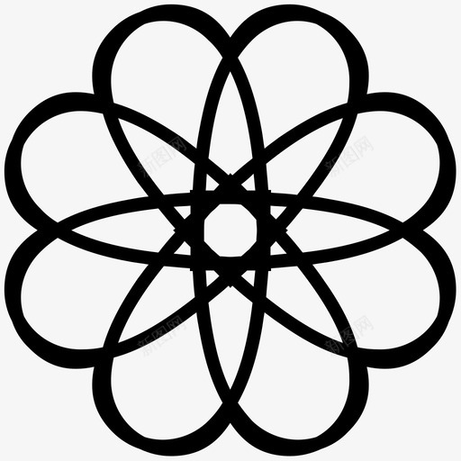 几何学形状太阳花图标svg_新图网 https://ixintu.com 几何学 太阳花 形状