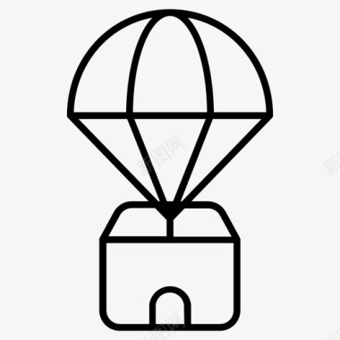 降落伞盒子食物图标图标