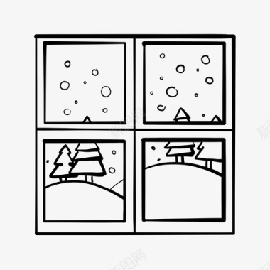 窗户季节雪图标图标