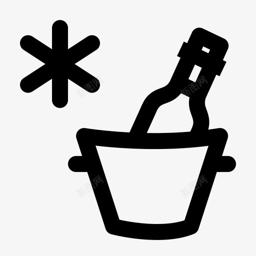 冰桶瓶子冰镇图标svg_新图网 https://ixintu.com 冰桶 冰镇 瓶子 葡萄酒