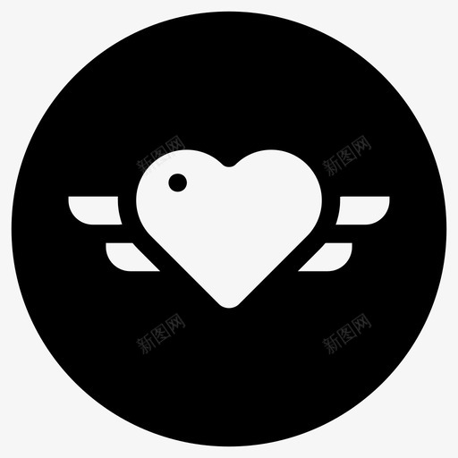 心的翅膀爱浪漫图标svg_新图网 https://ixintu.com 心的翅膀 浪漫 爱 生命的象征充满了圆圈