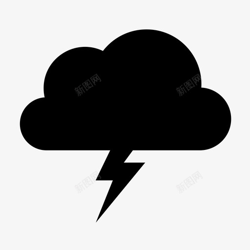 云闪电雨图标svg_新图网 https://ixintu.com 云 天气 天气图标5 天空 闪电 雨