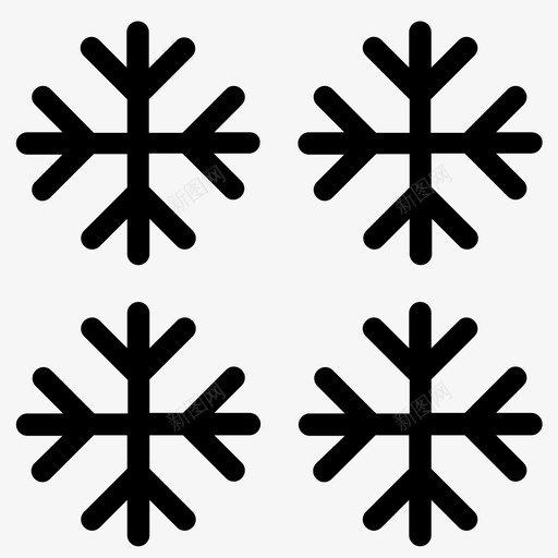 雪花装饰新年图标svg_新图网 https://ixintu.com 冬天 图案 新年 装饰 雪花