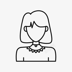 戴项链的女人戴项链的女孩化身短发图标高清图片