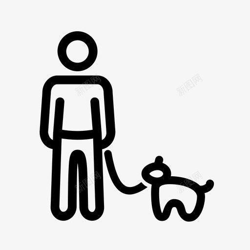 男人带狗男人宠物图标svg_新图网 https://ixintu.com 宠物 家人 男人 男人带狗 遛狗