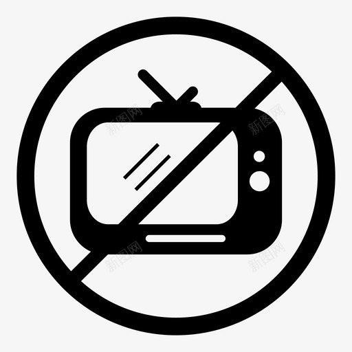 没有电视标牌电视图标svg_新图网 https://ixintu.com 手表 标牌 没有电视 电视