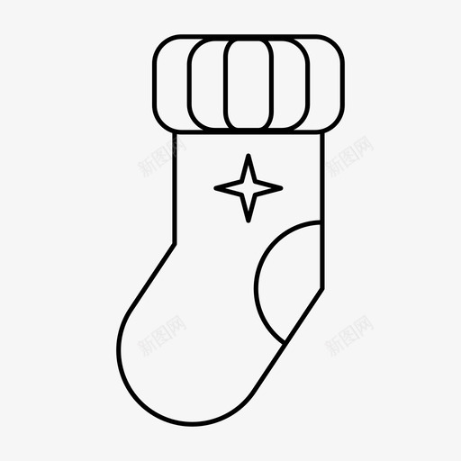 圣诞袜装饰品袜子图标svg_新图网 https://ixintu.com 圣诞袜 袜子 装饰品