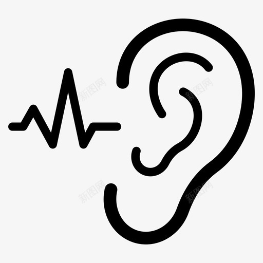 声音耳朵频率图标svg_新图网 https://ixintu.com 听 听力 声音 耳朵 频率