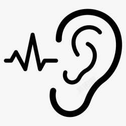 听听力声音耳朵频率图标高清图片