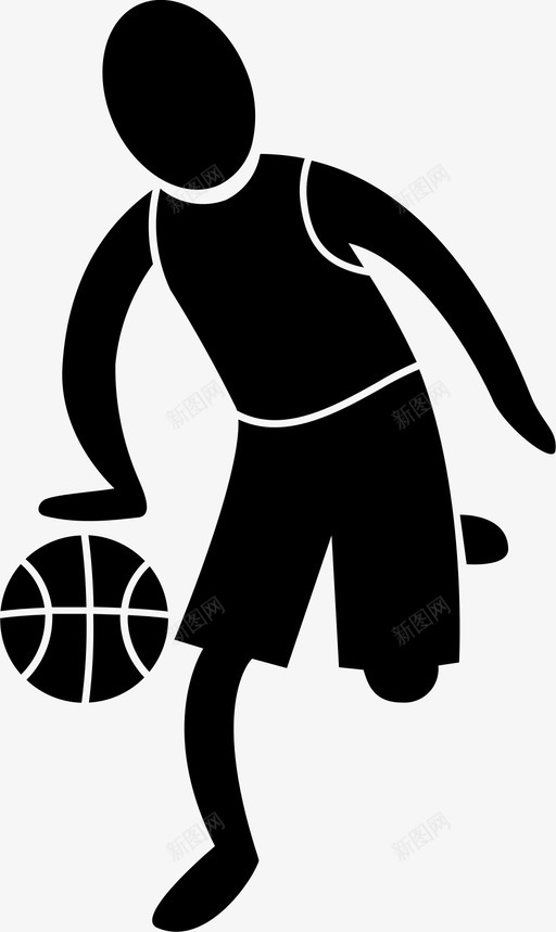 篮球运球比赛图标svg_新图网 https://ixintu.com 体育 比赛 篮球 美国 运球