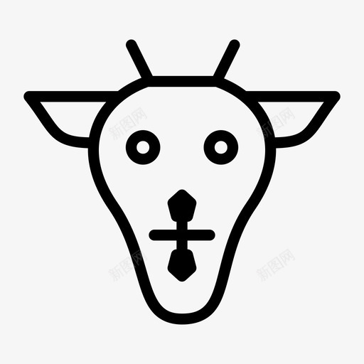 山羊动物山羊脸图标svg_新图网 https://ixintu.com 公羊动物 动物 哺乳动物 山羊 山羊脸