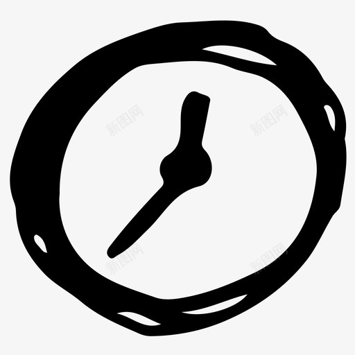 时钟手绘草图图标svg_新图网 https://ixintu.com 手绘 手表 时钟 时间 草图