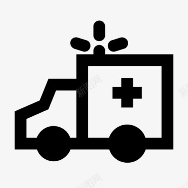 救护车卫生医院图标图标