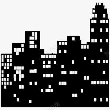 建筑公寓多层建筑图标图标