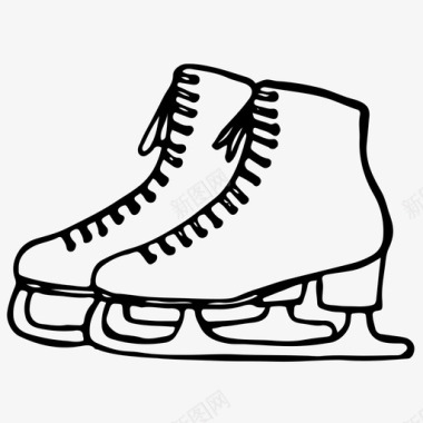 溜冰鞋花样滑冰手绘图标图标