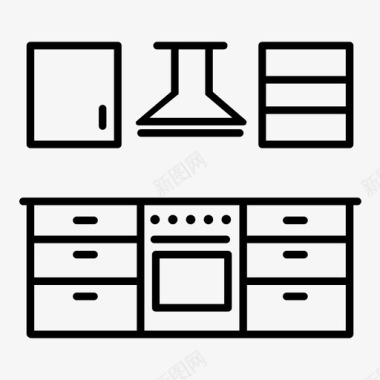 厨房排气罩厨柜图标图标