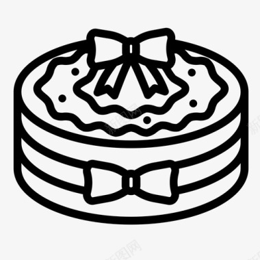 圣诞蛋糕甜点丝带图标图标