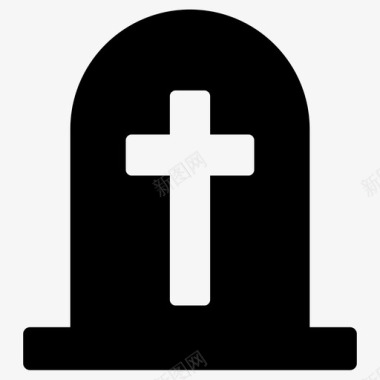 坟墓墓碑基督徒图标图标