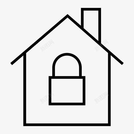 房子上锁安全图标svg_新图网 https://ixintu.com 上锁 安全 房子