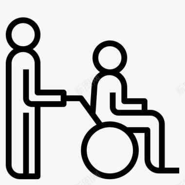 残疾援助病人图标图标