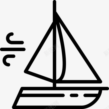 帆船风运输方式图标图标