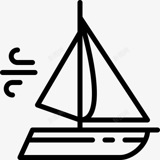 帆船风运输方式图标svg_新图网 https://ixintu.com 帆船 运输方式 风