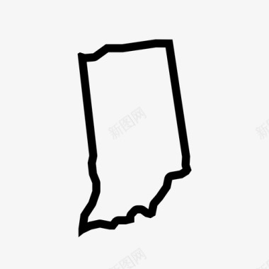 印第安纳州美国地理图标图标