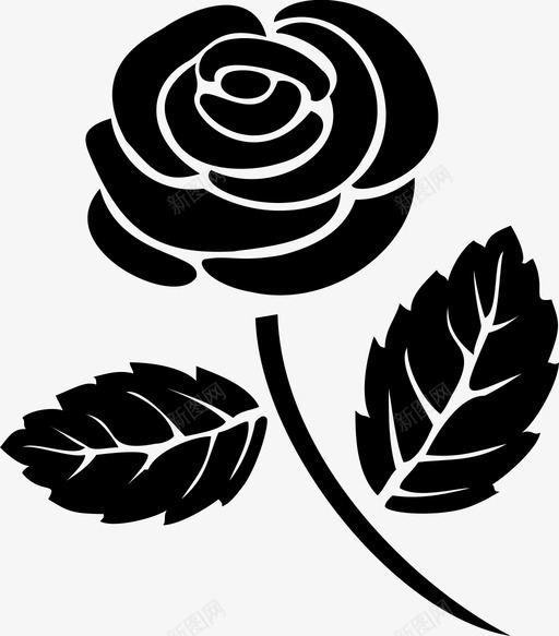 玫瑰花朵玫瑰花图标svg_新图网 https://ixintu.com 玫瑰 玫瑰花 花朵